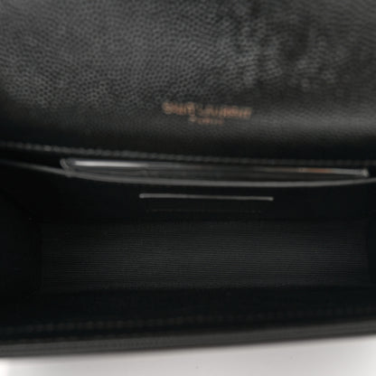 Saint Laurent Grain De Poudre Small Monogram Monochrome Kate Satchel Black 5 of 10
