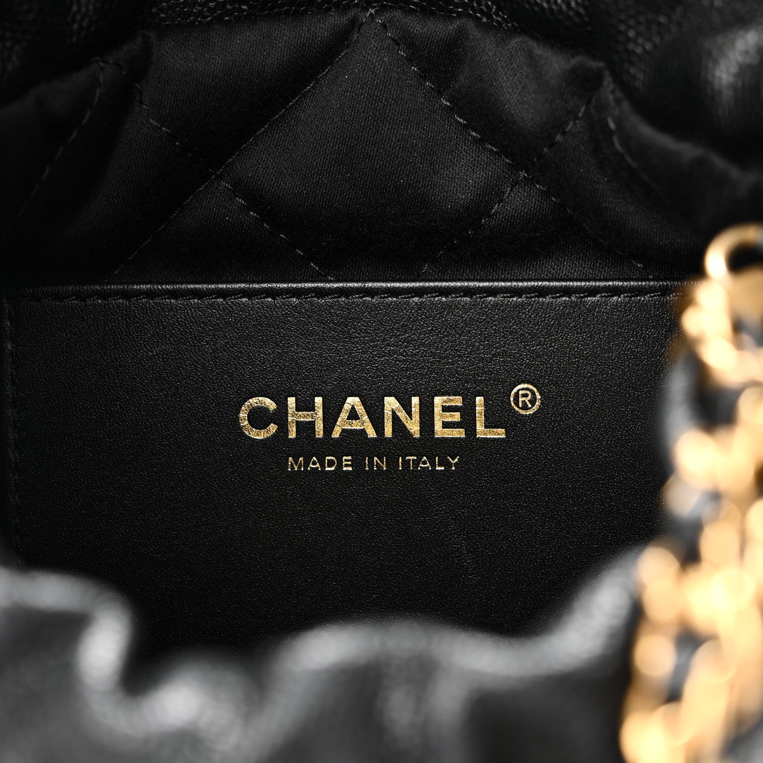 Chanel Shiny Caviar Quilted Monochrome Mini Chanel 22 Black 6 of 11