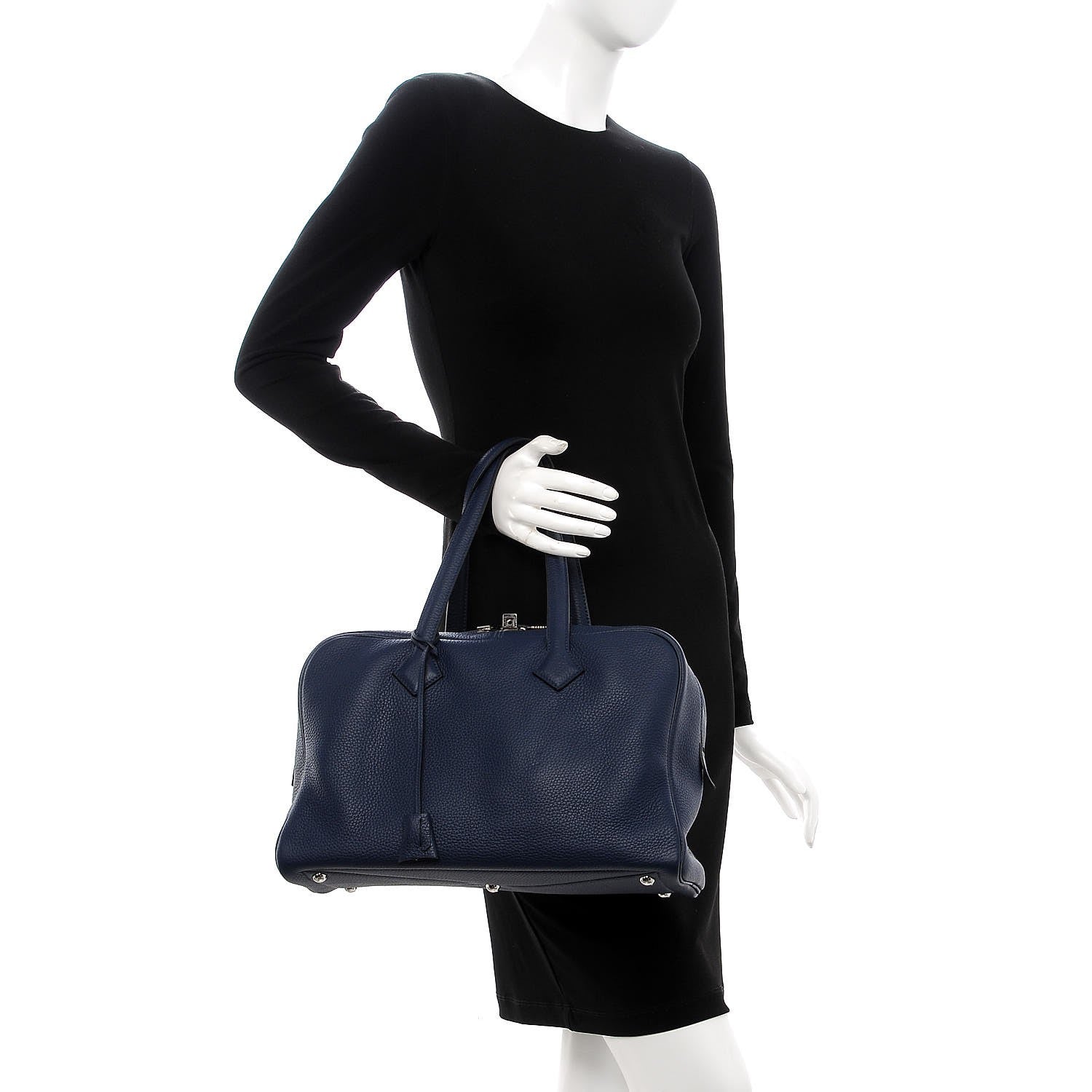 Hermes Taurillon Clemence Victoria II 35 Bleu Nuit 2 of 8
