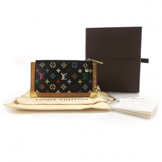 Louis Vuitton Monogram Multicolor Key Pouch Black 2 of 7