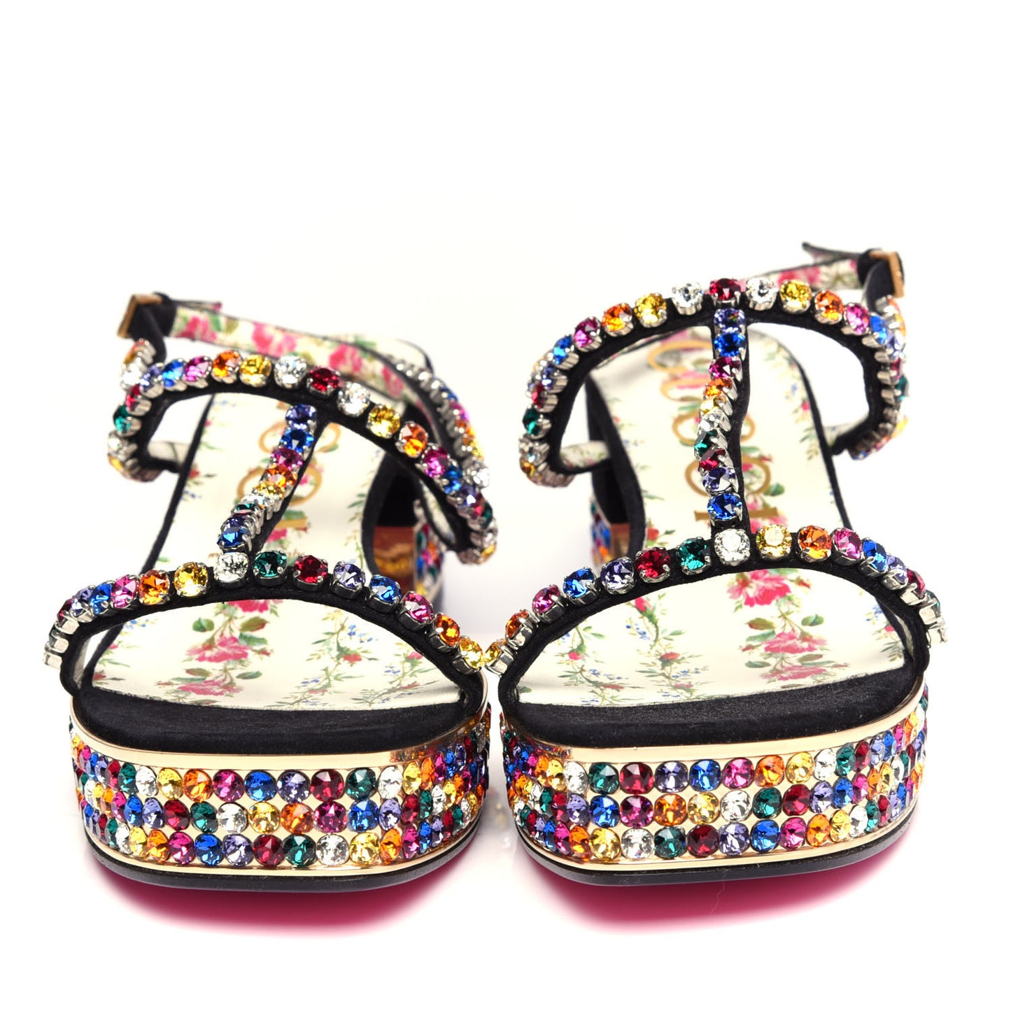 Kid Scamosciato Crystal Mira Platform Sandals 39 Multicolor