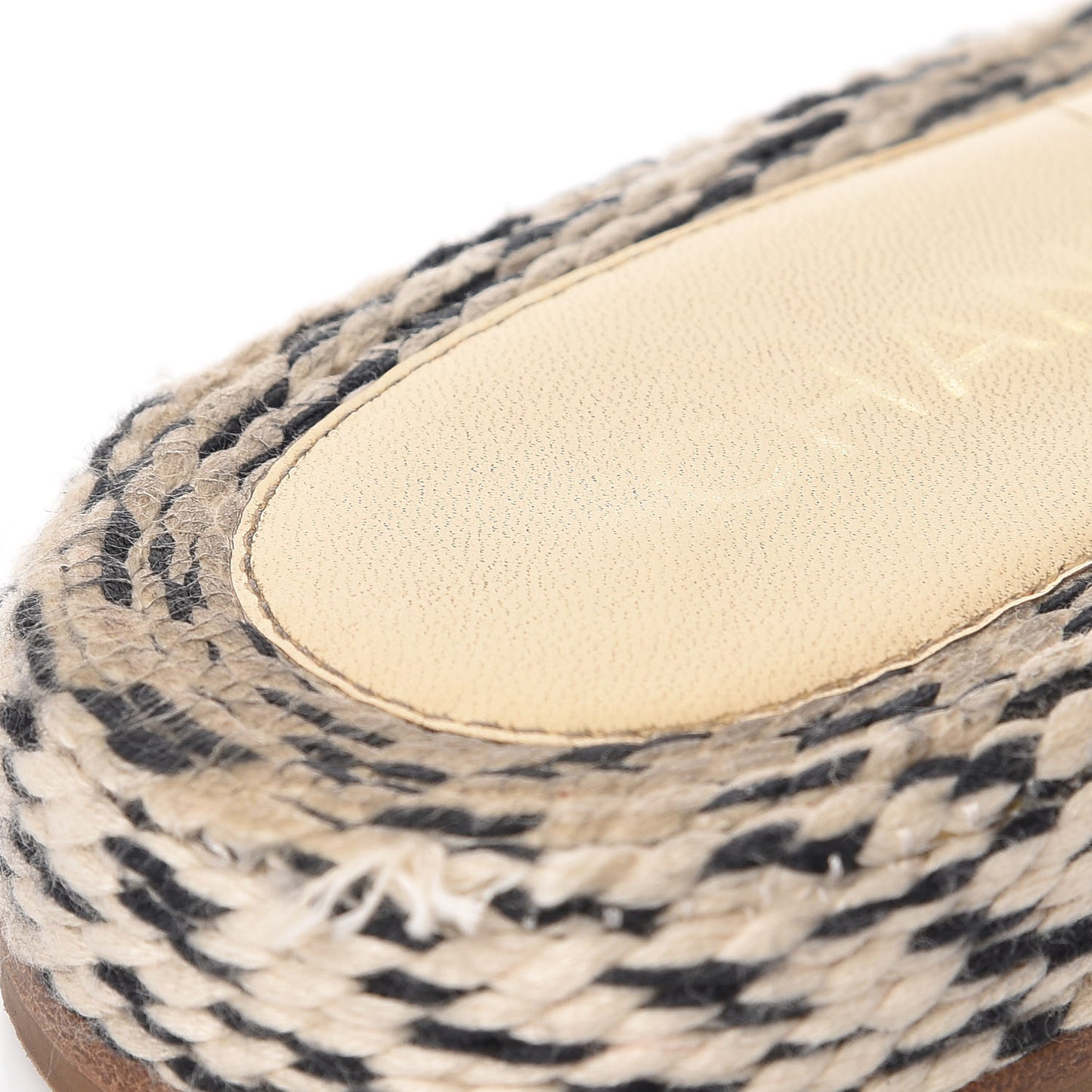 Cord CC Espadrille Slip On Sandals 38 Beige Black