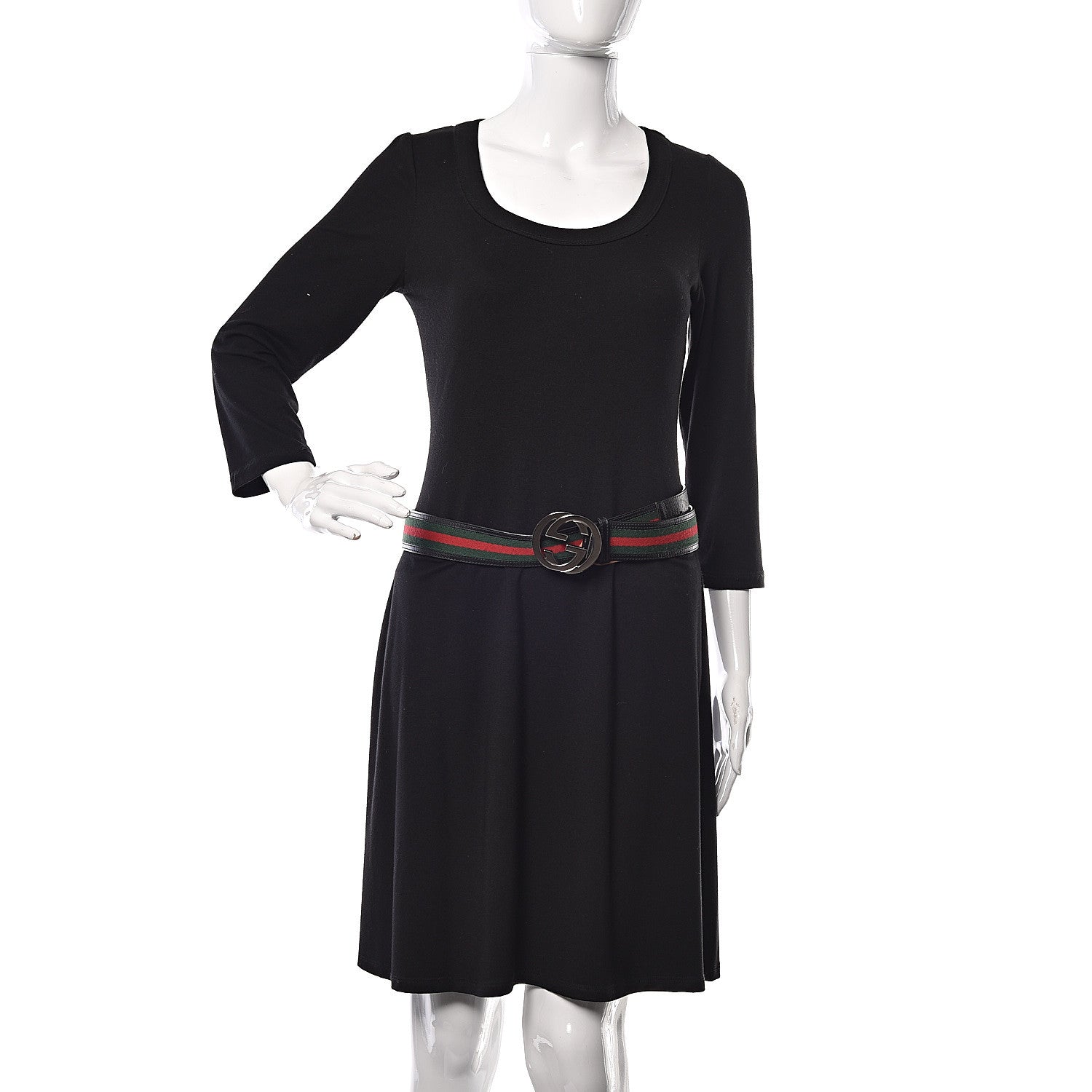 Gucci Calfskin Web Interlocking G Belt 105 42 Black 2 of 8
