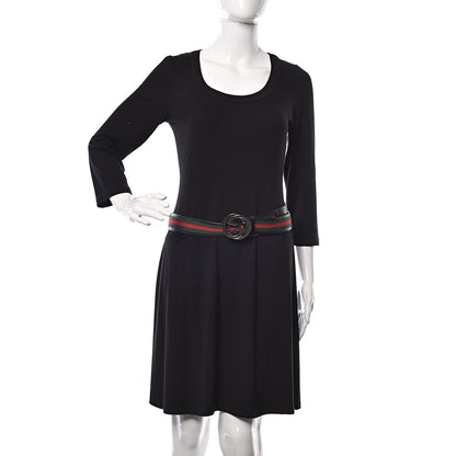 Gucci Calfskin Web Interlocking G Belt 105 42 Black 2 of 8