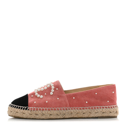 Chanel Suede Pearl CC Espadrilles 40 Pink 1 of 10