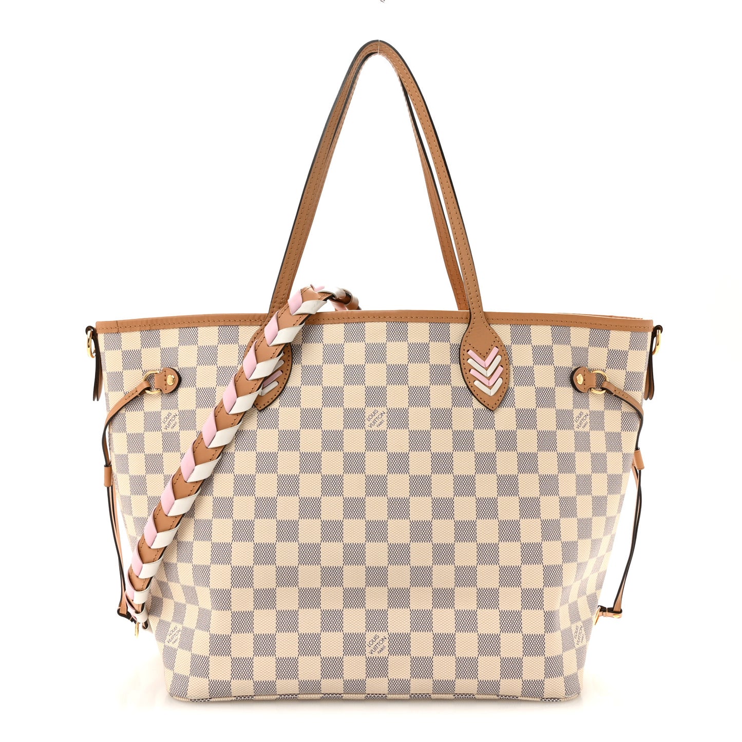 Damier Azur Braided Neverfull MM Orange