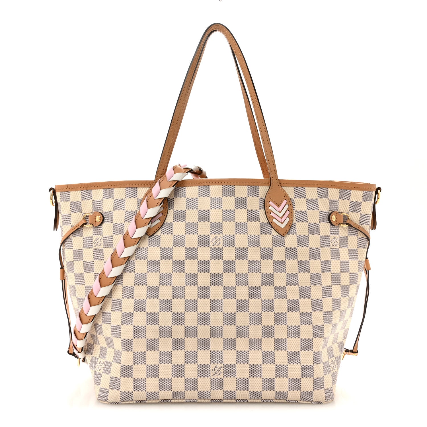 Louis Vuitton Damier Azur Braided Neverfull MM Orange 1 of 14