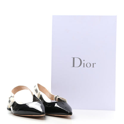 Christian Dior Patent Ribbon J'Adior Slingback Ballet Flats 36 Black 9 of 9