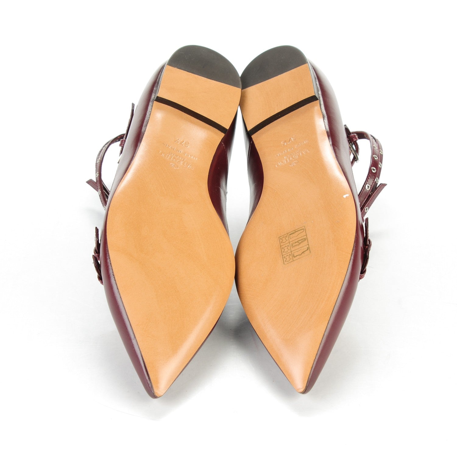 Valentino Garavani Calfskin Love Latch Cage Ballet Flats 37.5 Rubin Poudre 5 of 6