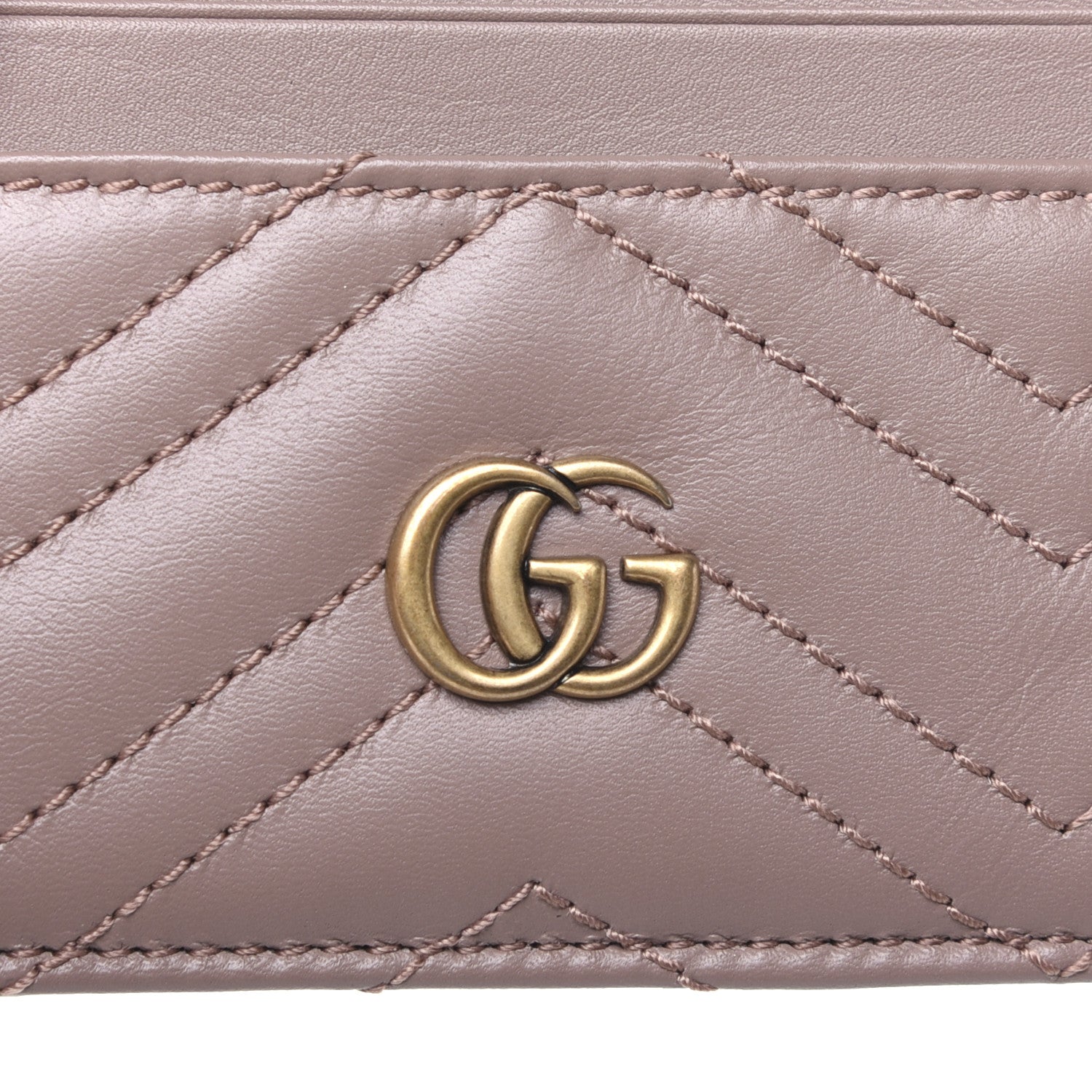Gucci Calfskin Matelasse GG Marmont Card Holder Porcelain Rose 7 of 8