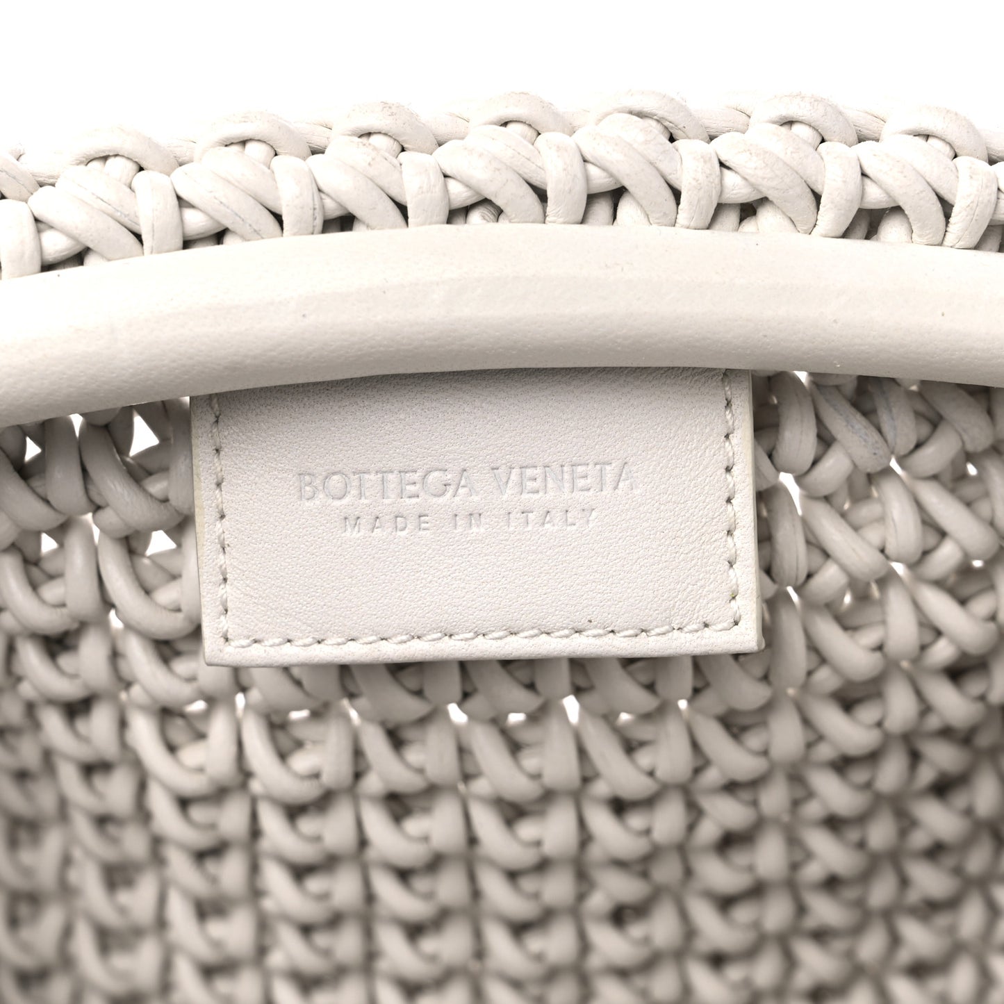 Calfskin Crochet Medium The Pouch Clutch Bianco