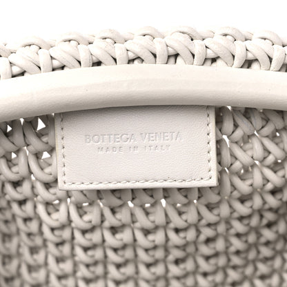 Bottega Veneta Calfskin Crochet Medium The Pouch Clutch Bianco 6 of 9
