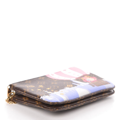 Louis Vuitton Monogram 2019 Christmas Animation Double Zip Pochette 4 of 10