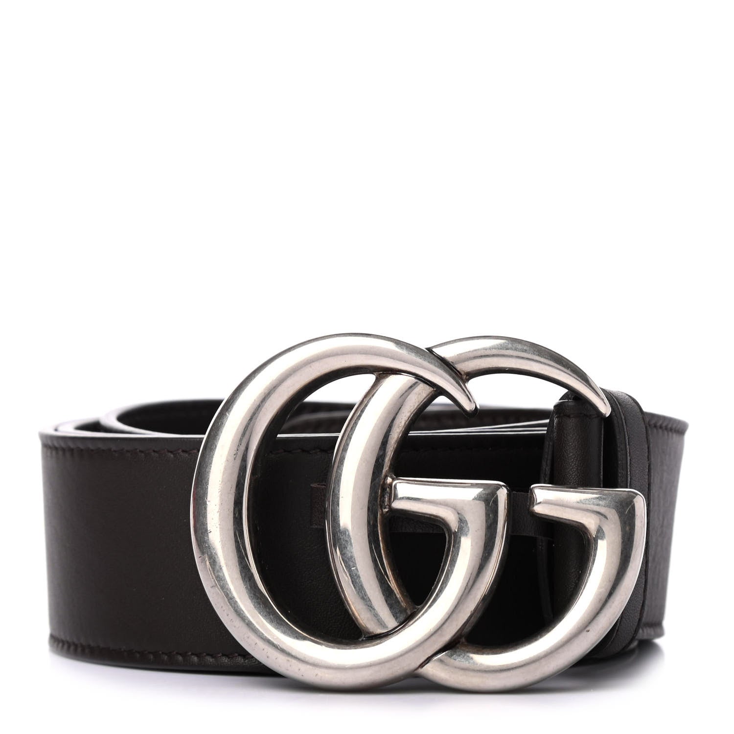 Gucci Moon Calfskin Nickel Double G 40mm Belt 95 38 Dark Cocoa 1 of 4