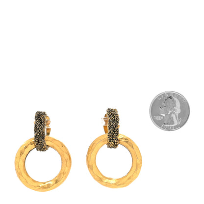 Chanel Braided Hoop Clip On Earrings Gold 2 of 6