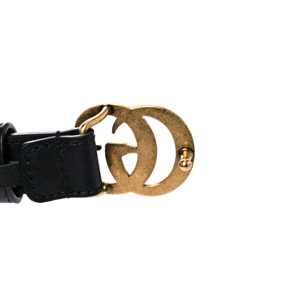 Gucci Moon Calfskin Pearl Double G 20mm Belt 80 32 Black Cream 5 of 6