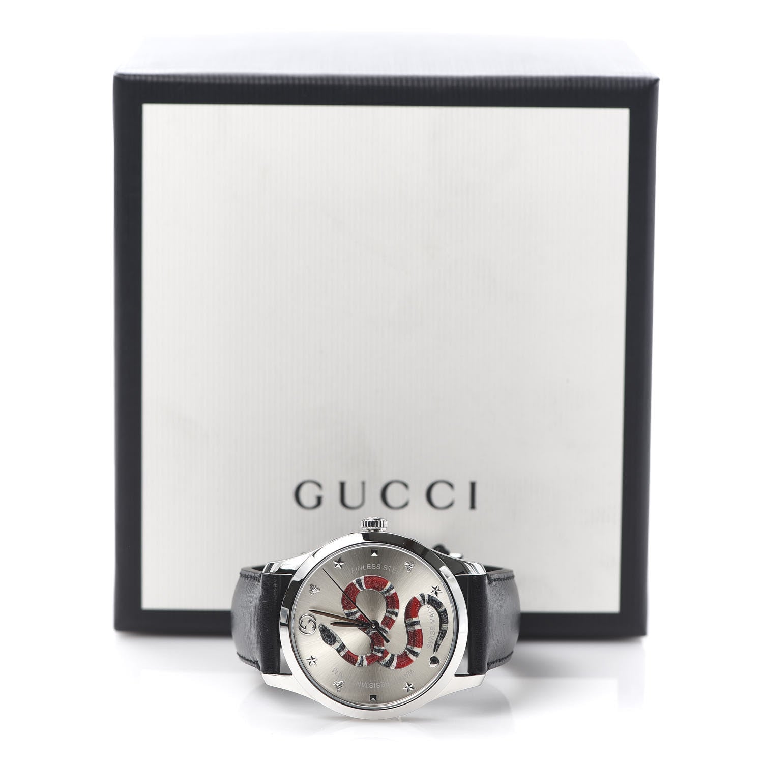 Gucci Stainless Steel Calfskin 38mm G-Timeless Snake Quartz Watch 6 of 6