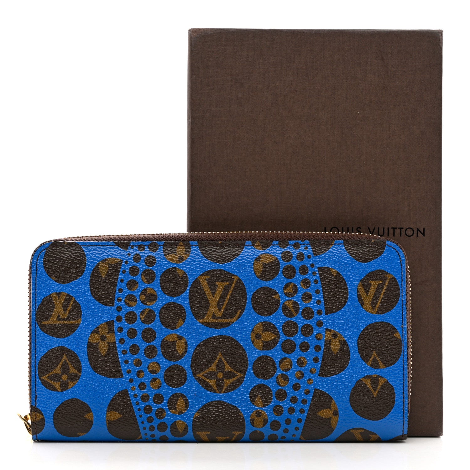 Louis Vuitton Monogram Kusama Pumpkin Dots Zippy Wallet Blue 8 of 8