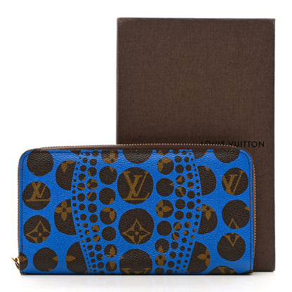 Louis Vuitton Monogram Kusama Pumpkin Dots Zippy Wallet Blue 8 of 8