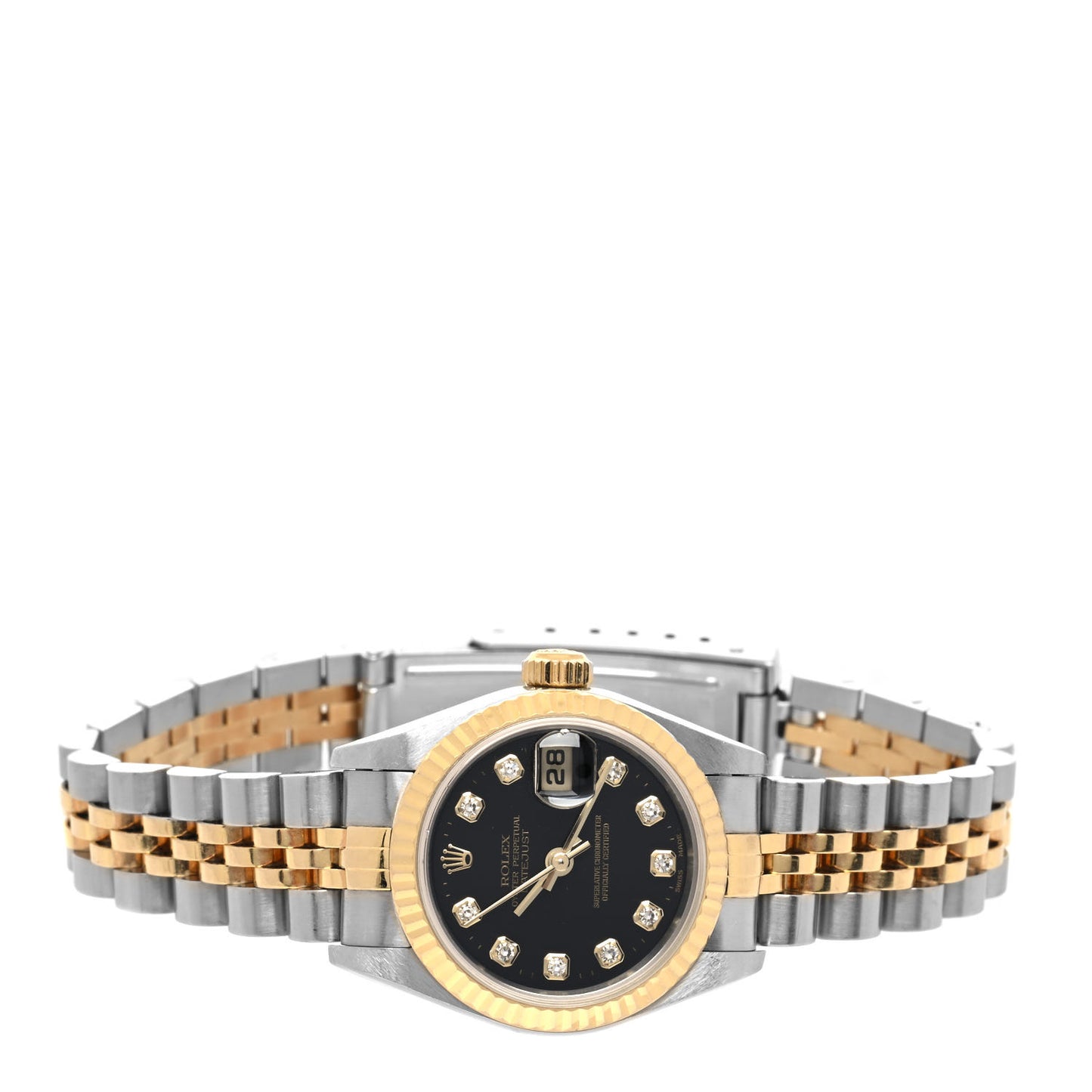 Stainless Steel 18K Everose Gold Diamond 26mm Oyster Perpetual Datejust Watch Black 179171