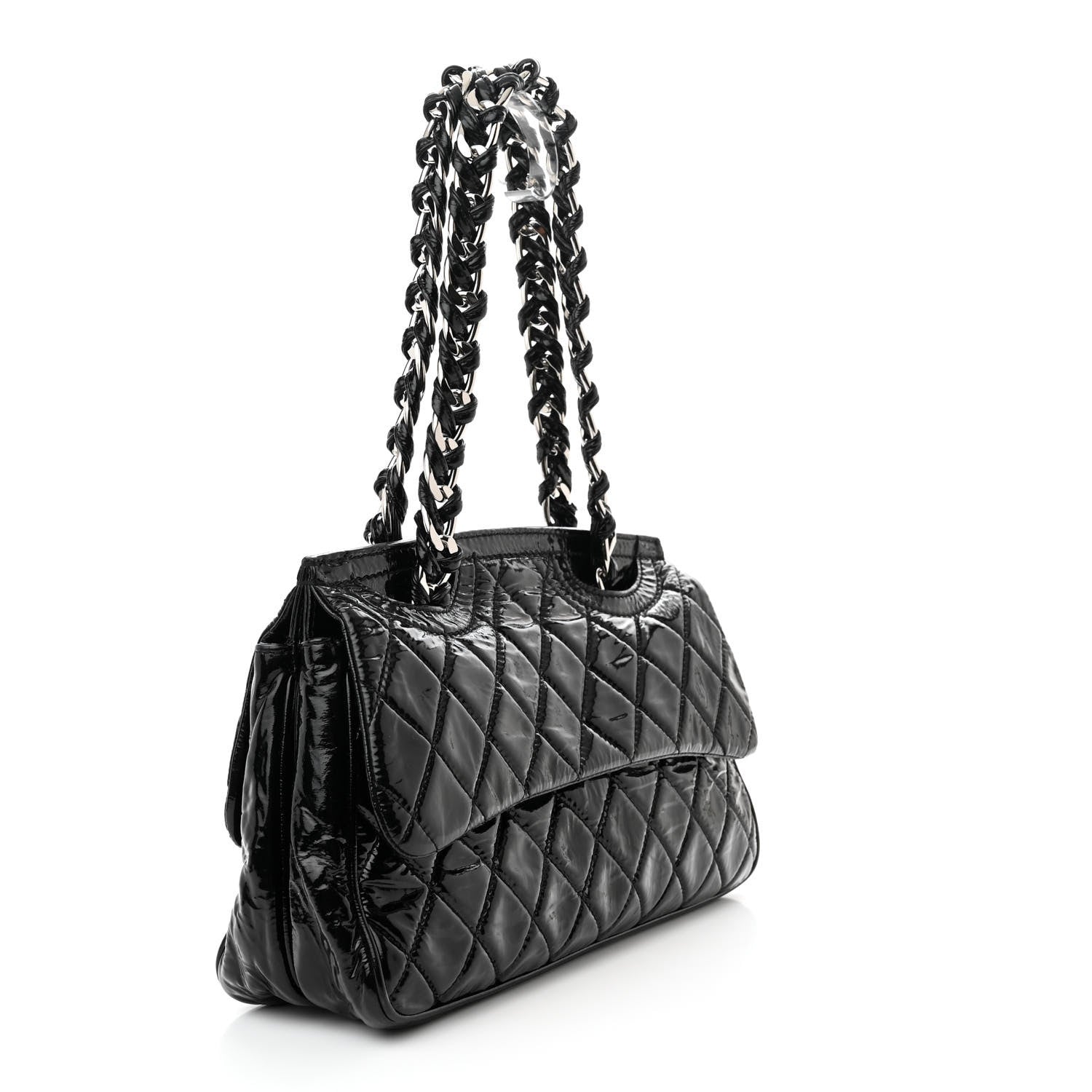 Chanel Patent Quilted Day Glo Flap Bag Black 3 of 11