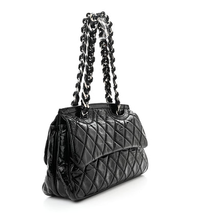 Chanel Patent Quilted Day Glo Flap Bag Black 3 of 11
