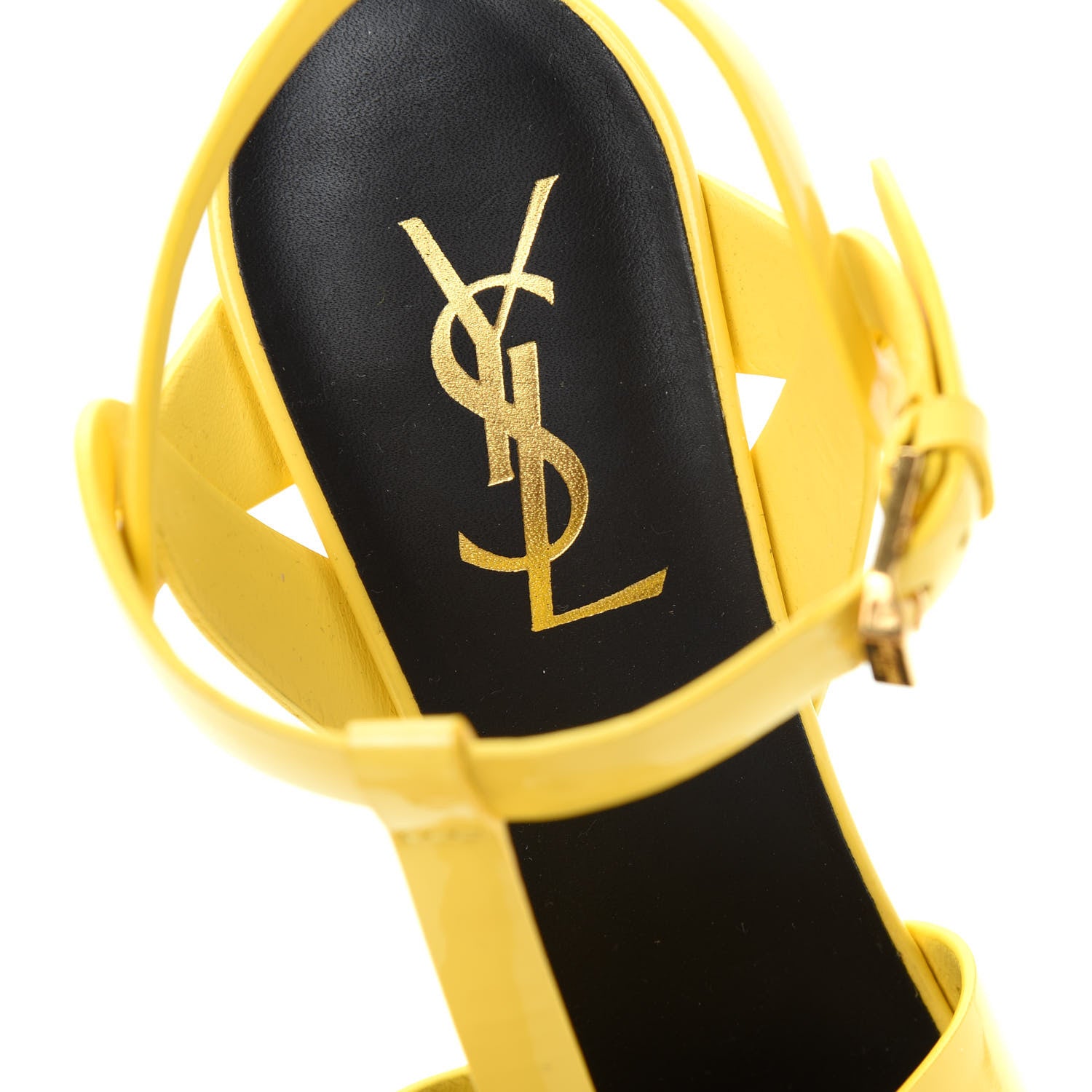 Saint Laurent Patent Tribute 105 Platform Sandals 35.5 Citron 8 of 11