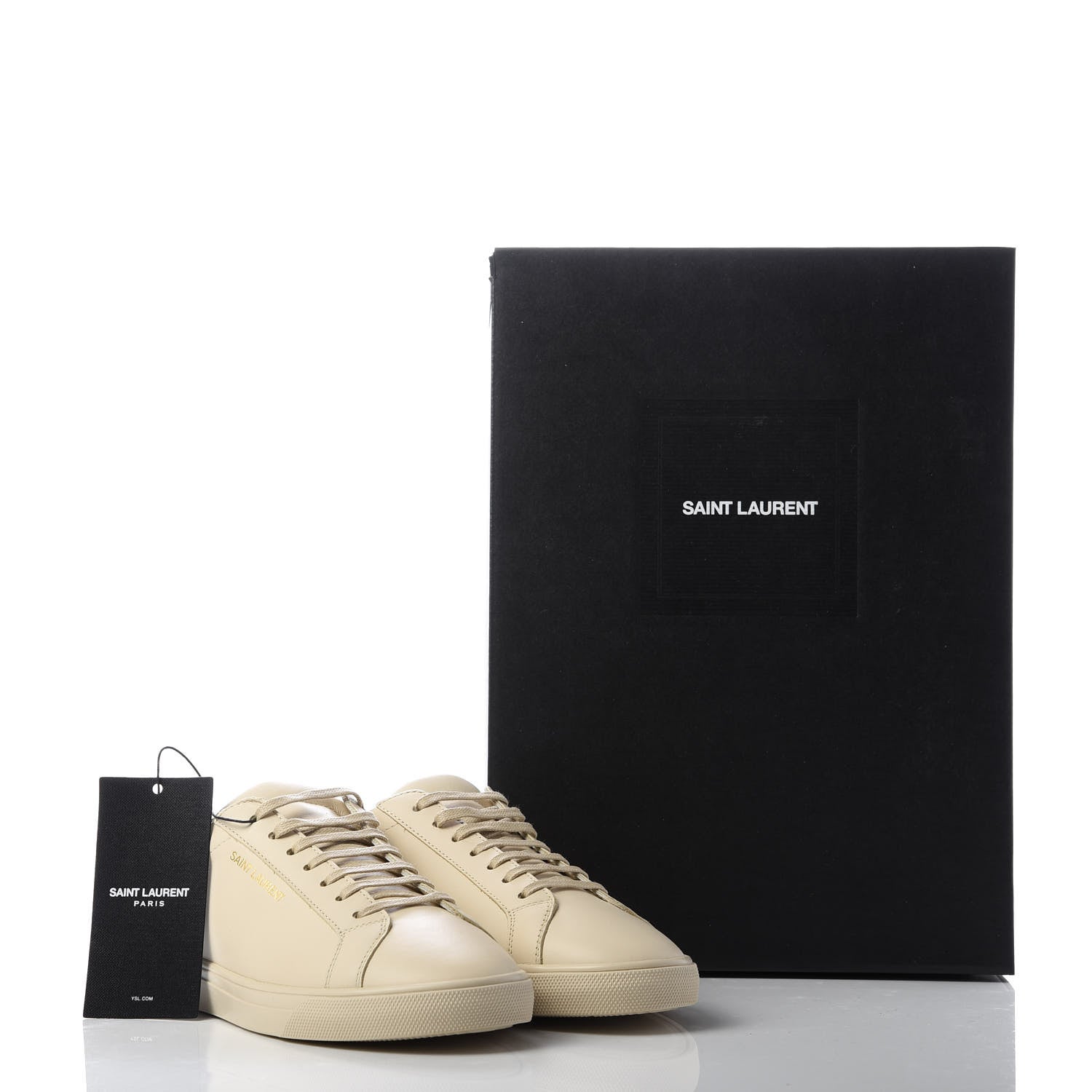 Saint Laurent Calfskin Andy Low Top Sneakers 37.5 Dark Coquille 9 of 9
