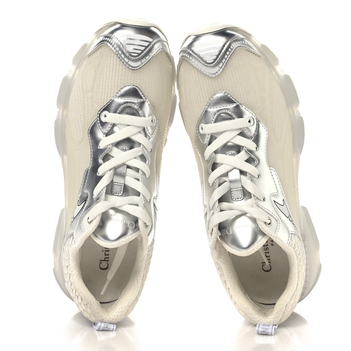 Matte Technical Fabric Mesh Dior Vibe Sneakers 39 White Silver