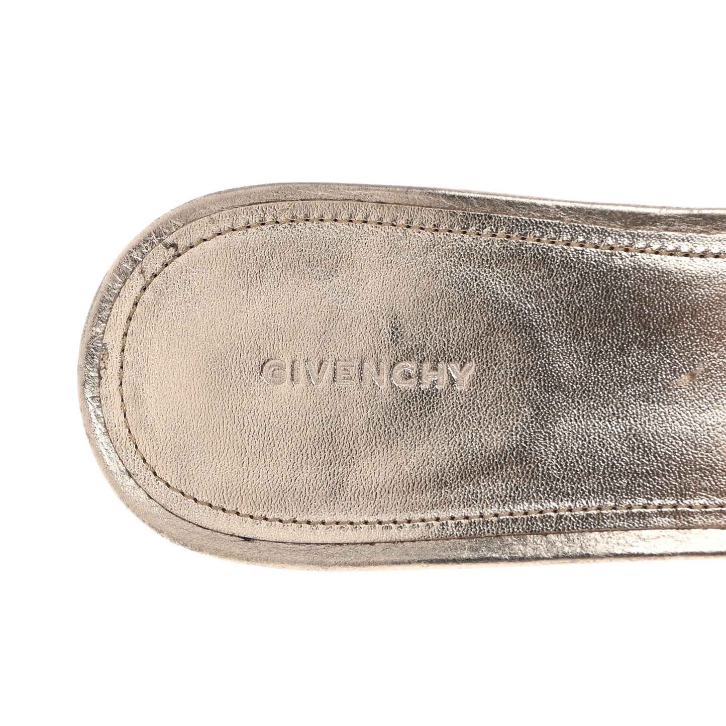 Laminated Calfskin 4G Logo Mule Sandals 40 Dusty Golden
