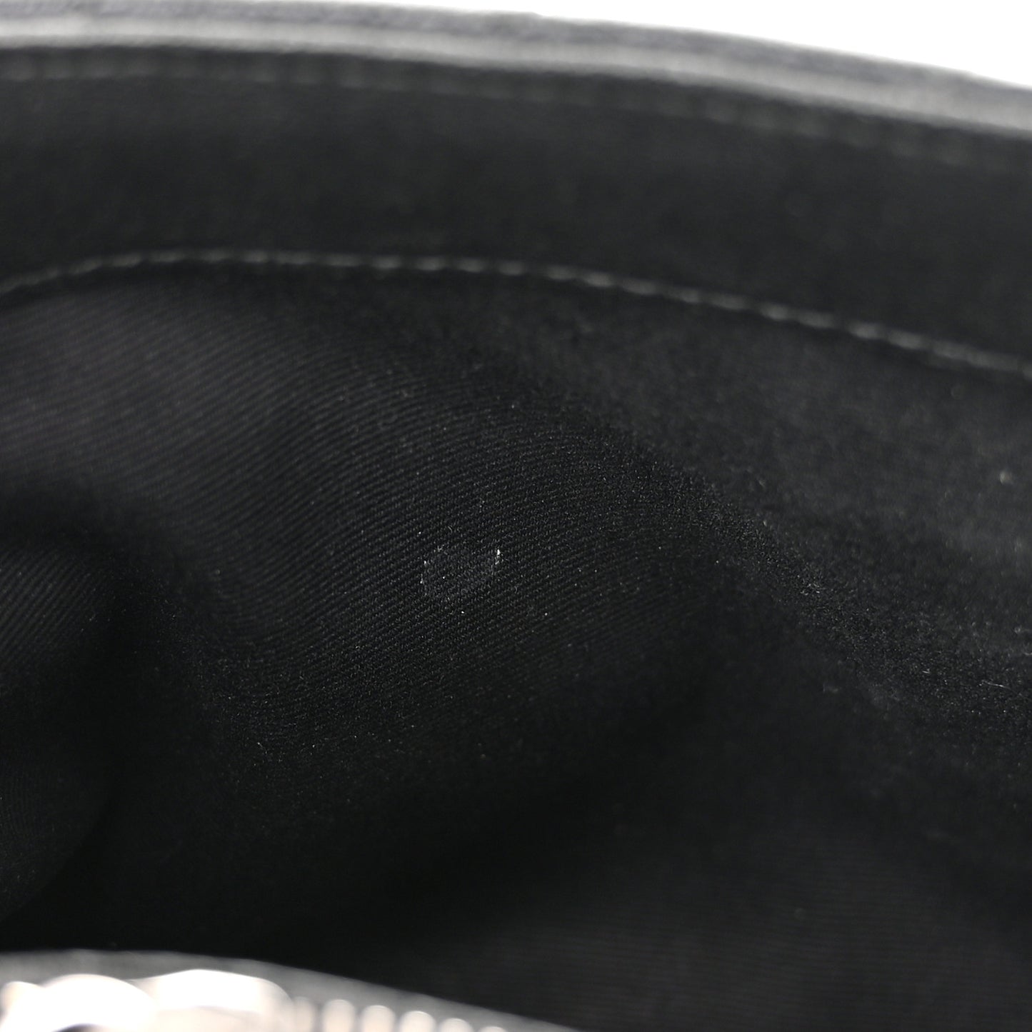 Sheepskin Matelasse Chevron Monogram Medium College Bag Black
