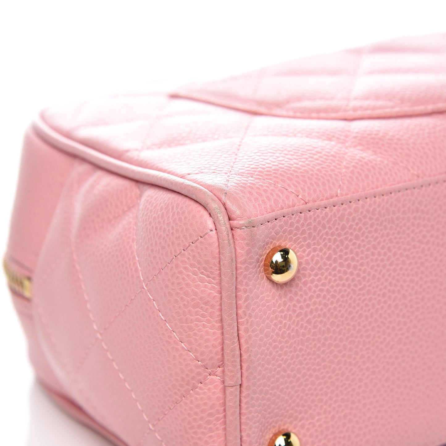 Caviar Quilted Small Bowler Pink