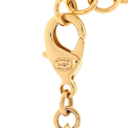 Chanel Metal Lambskin Chain CC Choker Necklace Black Gold 4 of 5