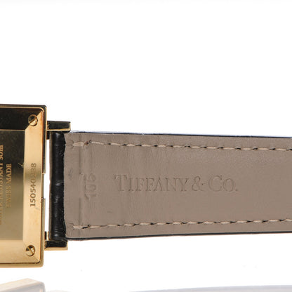 Tiffany 18K Yellow Gold Alligator 27mm Atlas Square Quartz Watch 7 of 13