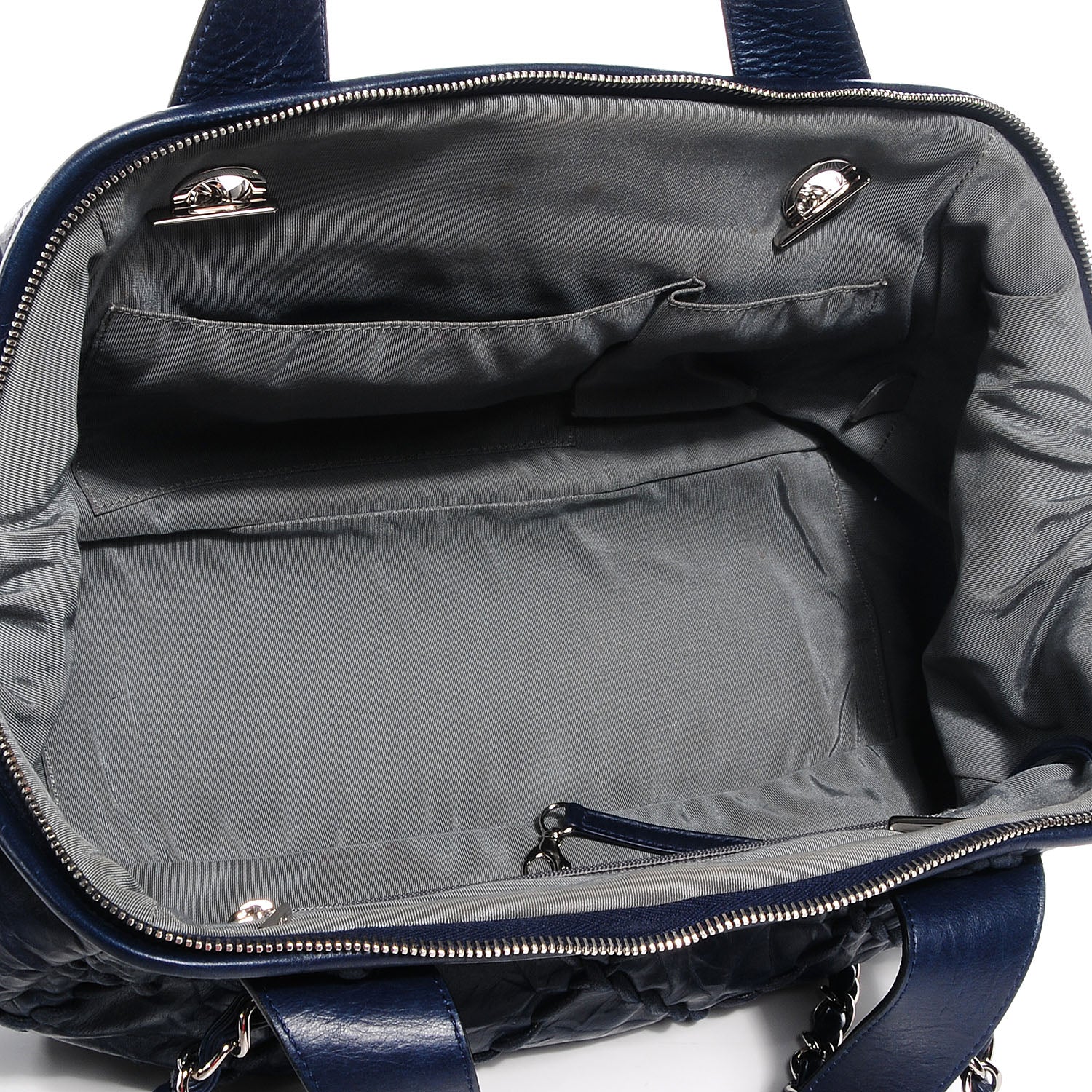 Chanel Calfskin Ultra Stitch Bowler Navy 5 of 7