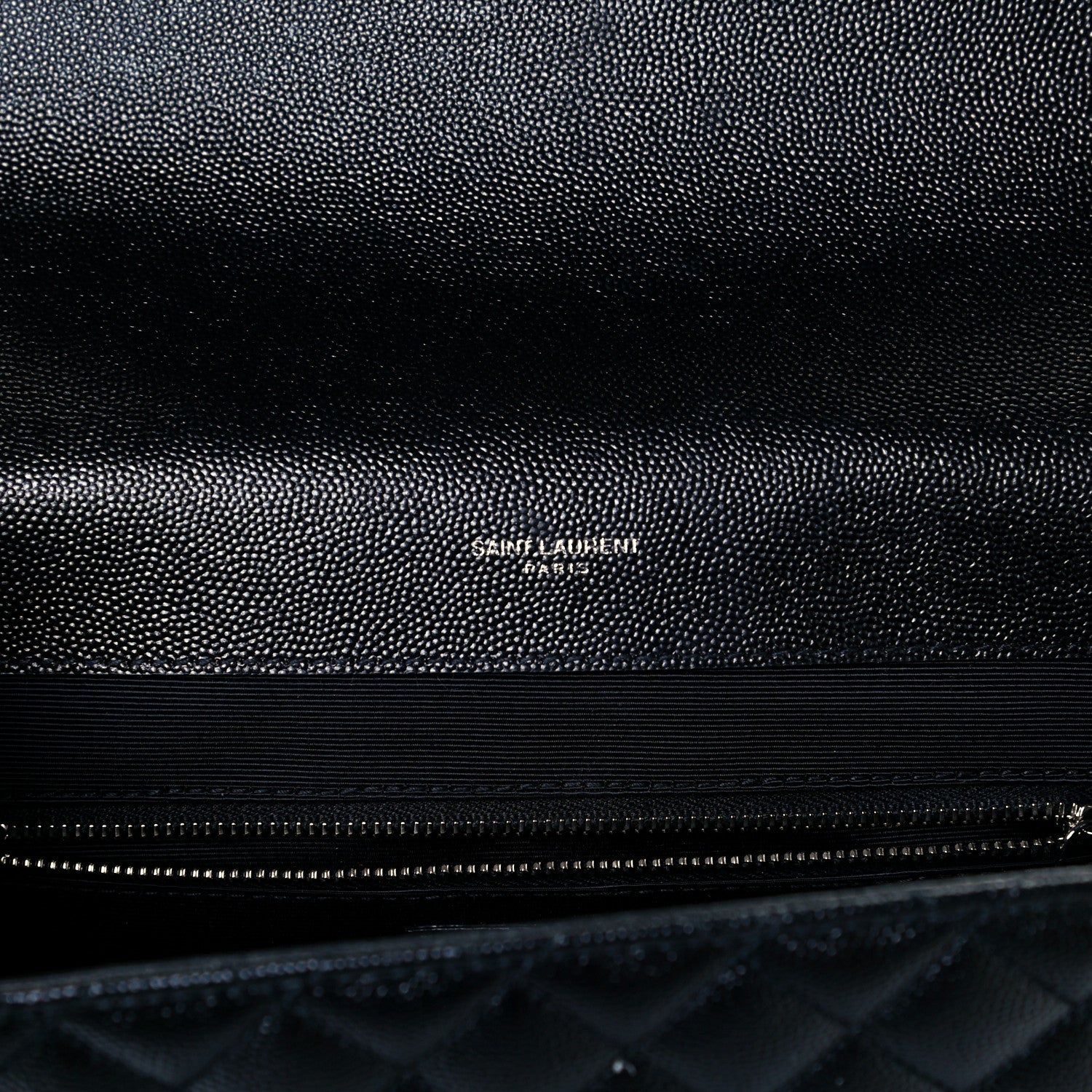Saint Laurent Grain De Poudre Textured Mixed Matelasse Large Triquilt Monogram Satchel Black 6 of 11