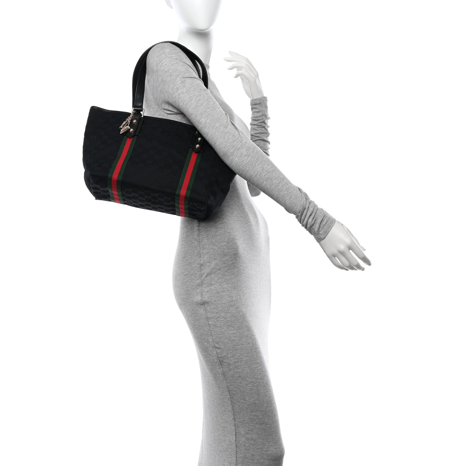 Gucci Monogram Medium Jolicoeur Tote Black 2 of 14