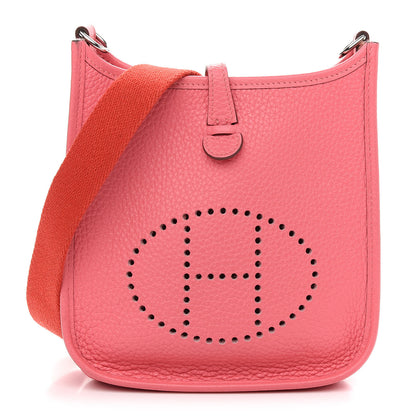 Hermes Taurillon Clemence Amazone Evelyne TPM Rose Azalee Rouge Pivoine 1 of 11