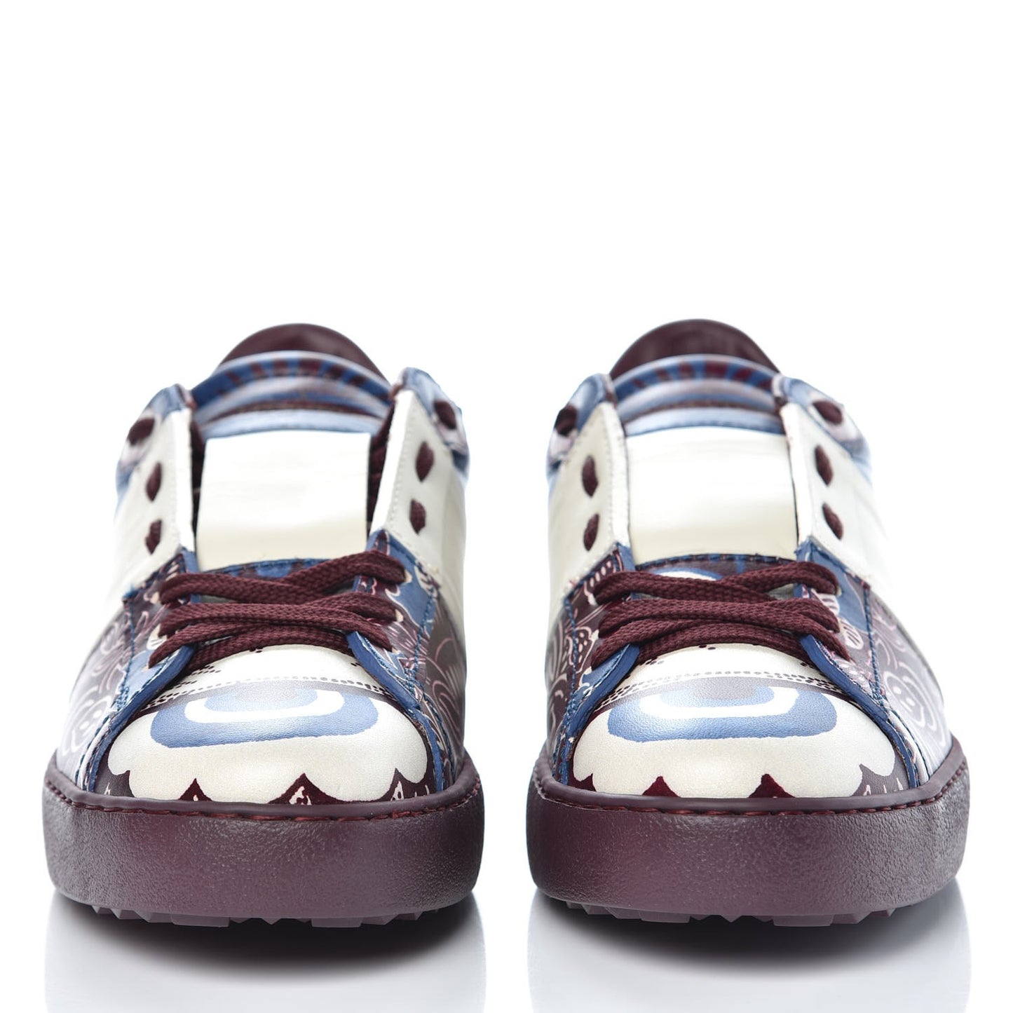 Calfskin Mime Rockstud Open Sneakers 39.5 Indigo Rubin Ivory