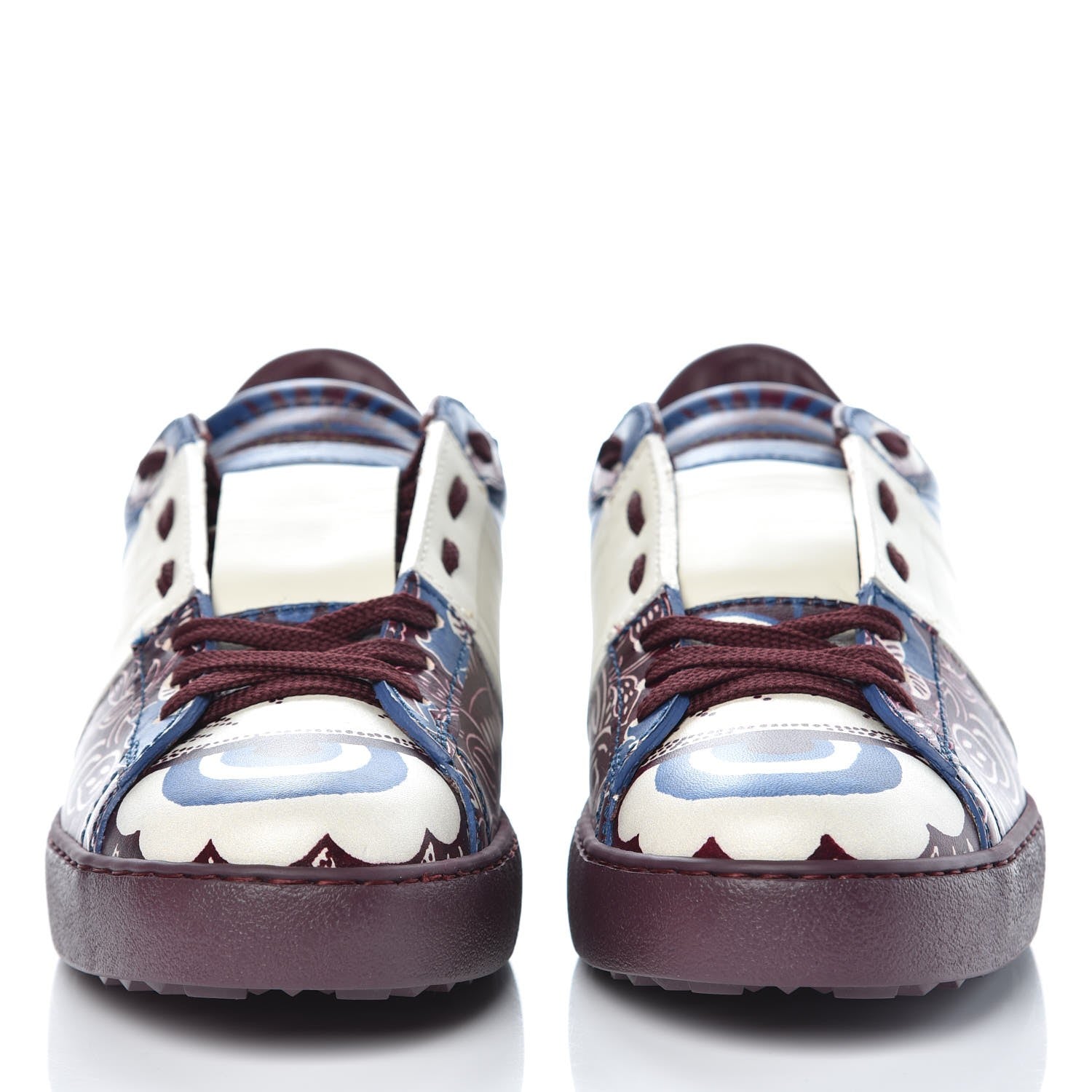 Valentino Garavani Calfskin Mime Rockstud Open Sneakers 39.5 Indigo Rubin Ivory 2 of 9