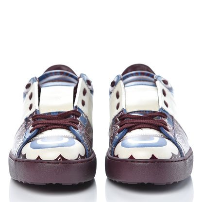 Valentino Garavani Calfskin Mime Rockstud Open Sneakers 39.5 Indigo Rubin Ivory 2 of 9