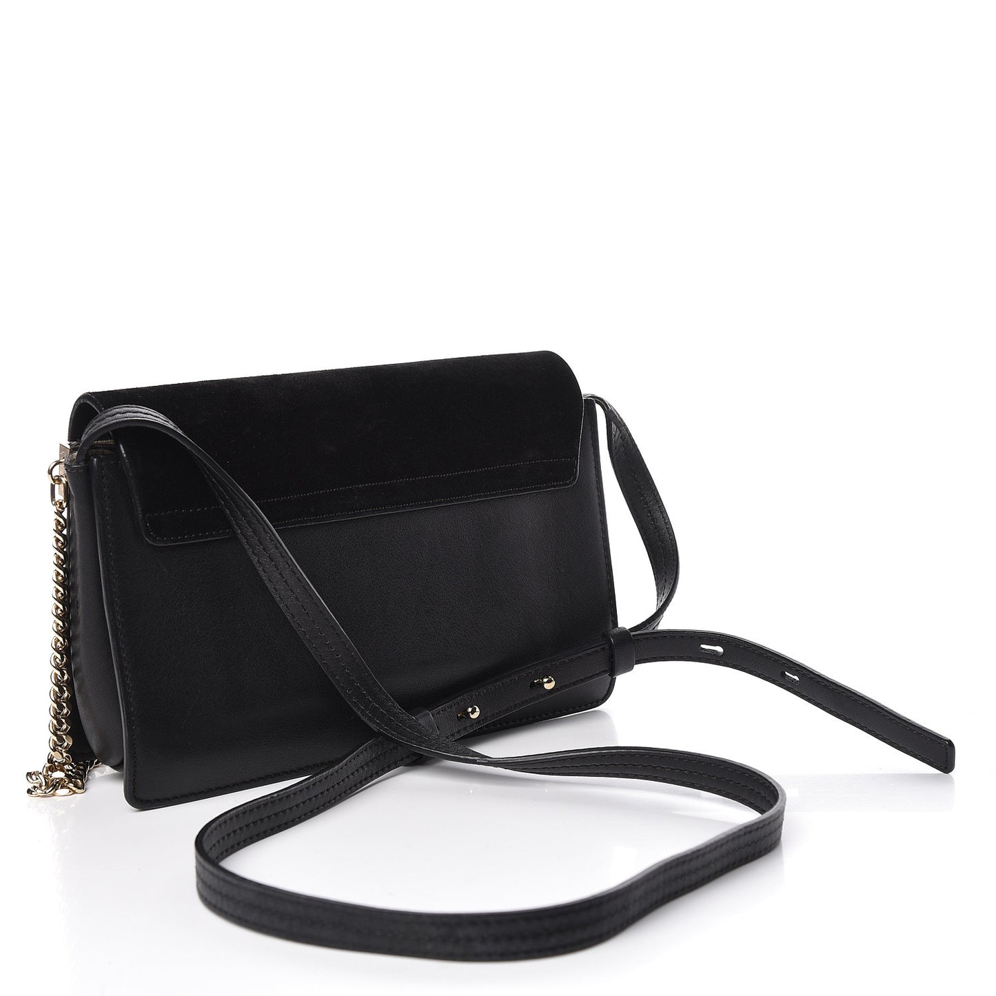 Suede Calfskin Small Faye Shoulder Bag Black