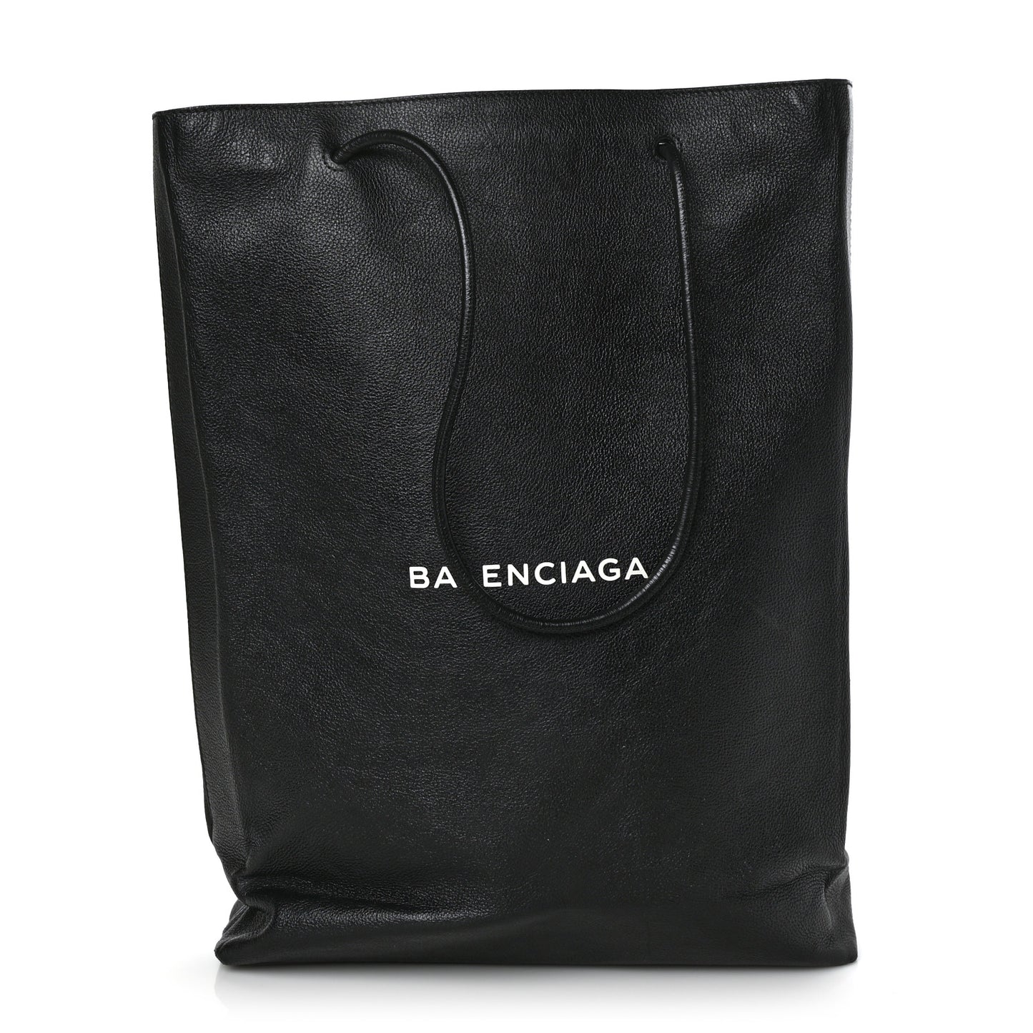 Calfskin Medium Logo North South Shopping Tote Black