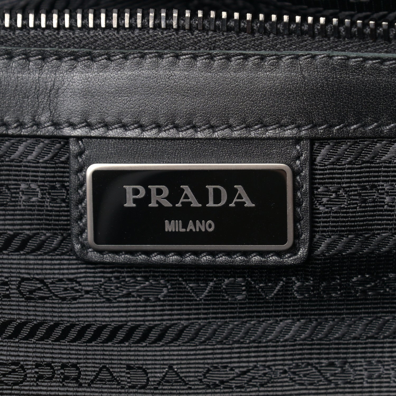 Prada Nylon Tessuto City Calf Shopping Tote Black 5 of 10