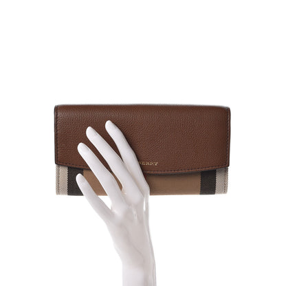 Burberry Grainy Calfskin House Check Continental Wallet Tan 2 of 7