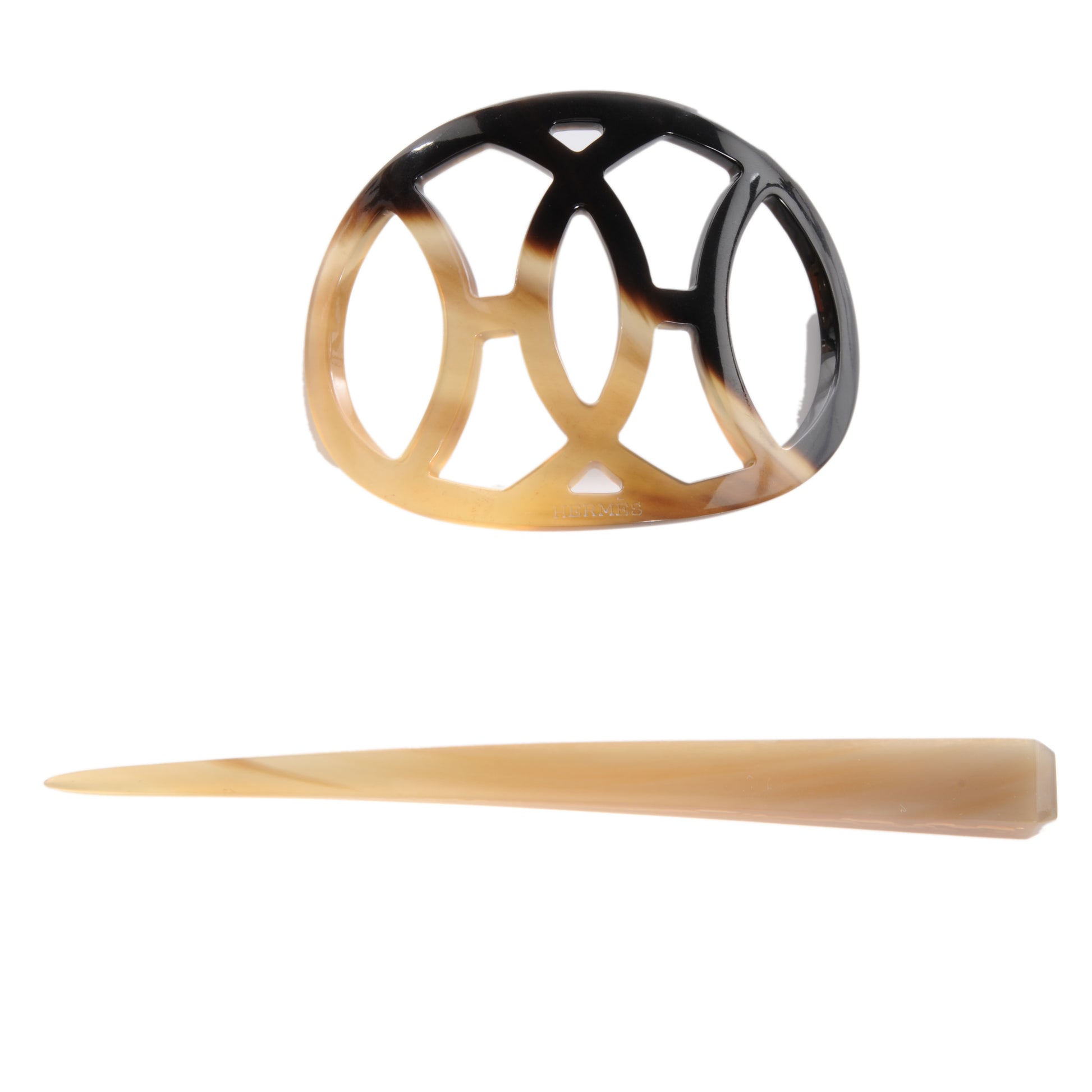 Hermes Buffalo Horn Lift PM Curved Hair Barrette 3 of 5