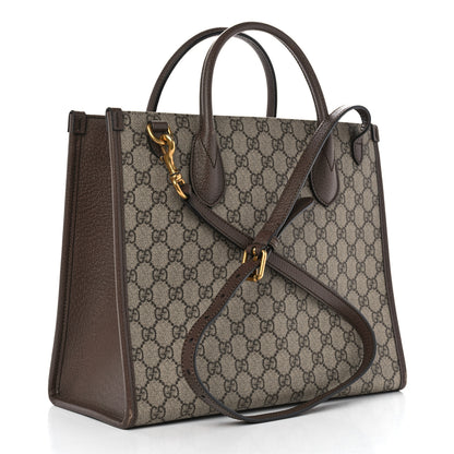 Gucci X DISNEY GG Supreme Monogram Donald Duck Retro Interlocking G Tote Bag Beige Multicolor New Acero 3 of 14