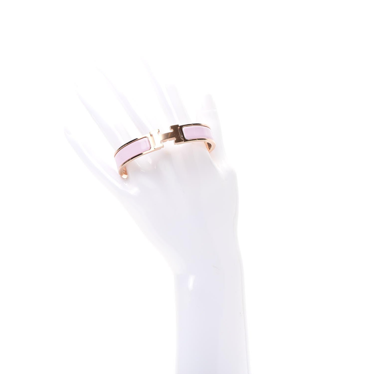 Hermes Enamel Narrow Clic Clac H Bracelet GM Rose Dragee 2 of 4