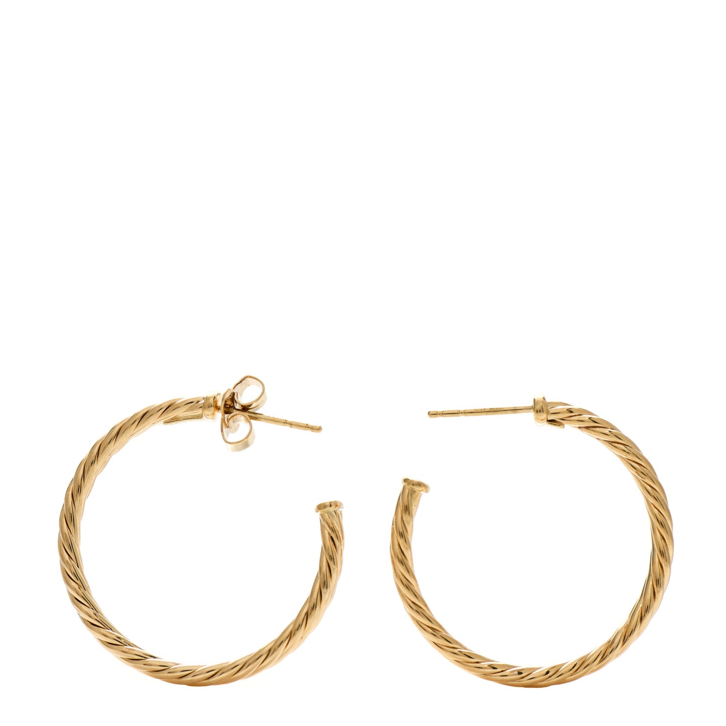 18K Yellow Gold Small Cablespira Hoop Earrings