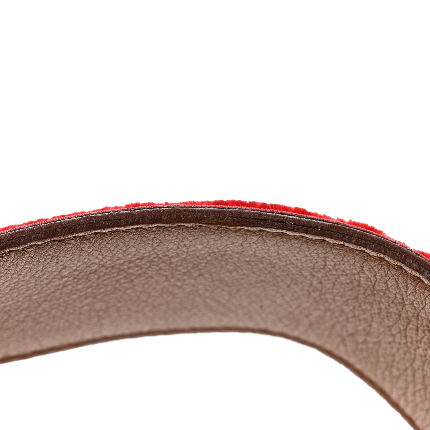 Fendi Velvet Tapestry Calfskin FF Strap You Rosso Corteccia 5 of 5